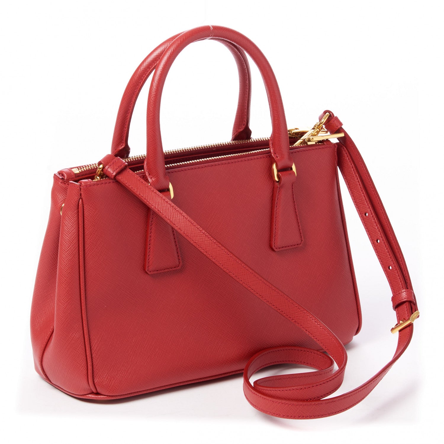 Prada Saffiano Lux Small Galleria Double Zip Tote Fuoco 2 of 8