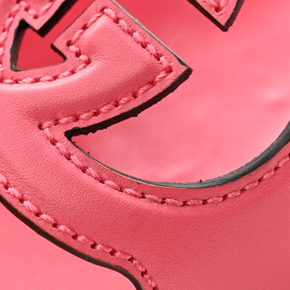 Gucci Cosmos Softy Calfskin Interlocking G Cut Out Slide Sandals 37.5 Rhodamine Pink 8 of 9