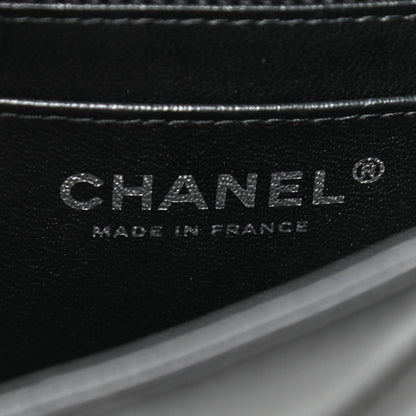 Chanel Lambskin Chevron Quilted Mini Square Flap So Black 8 of 9