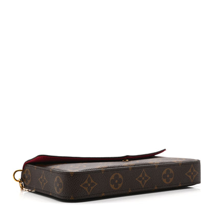 Louis Vuitton Monogram Pochette Felicie Chain Wallet Fuchsia 5 of 11