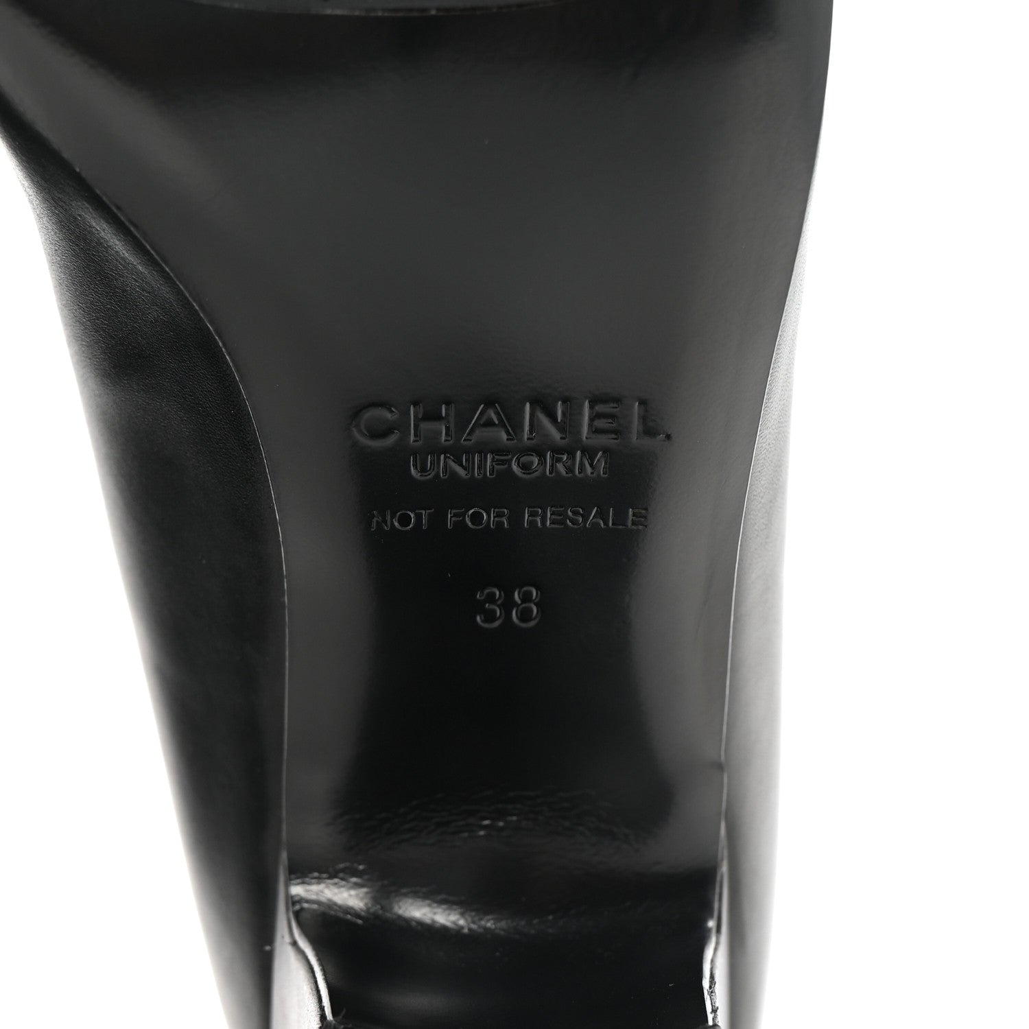 Chanel Lambskin Cap Toe CC Uniform Pumps 38 Black 7 of 9