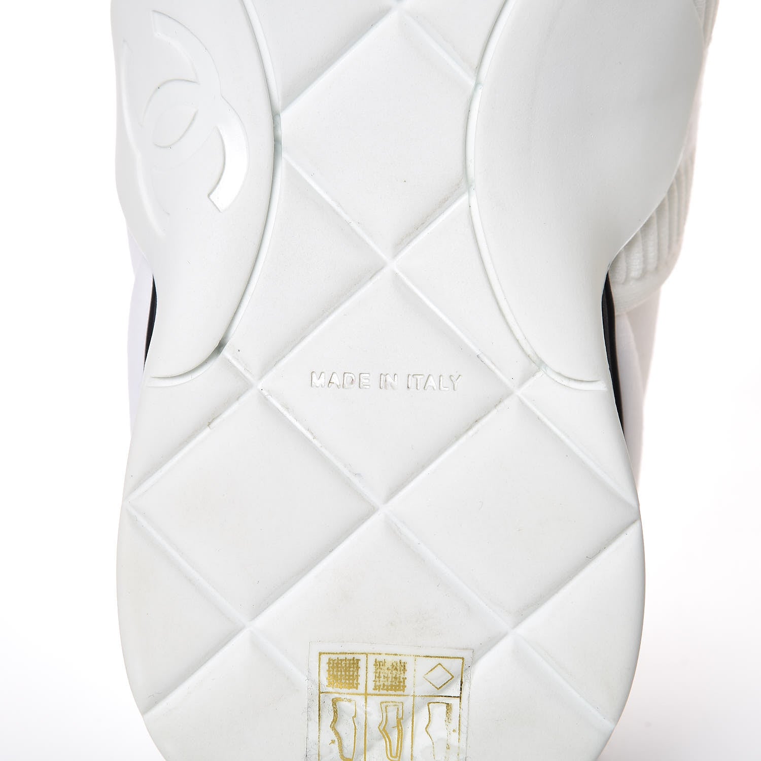 Chanel Stretch Fabric CC Sneakers 38 White 7 of 9