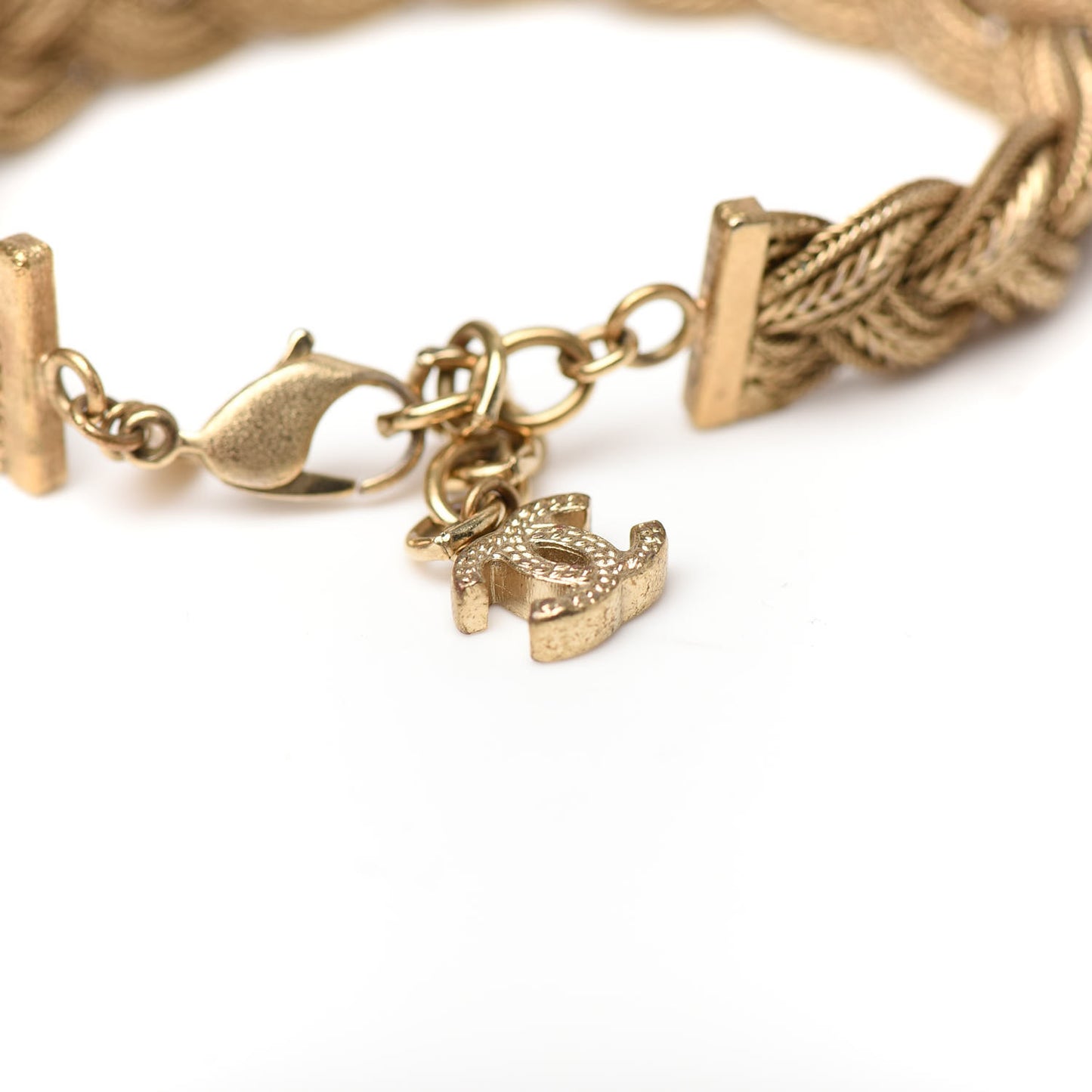 Metal Braided Chain Bracelet Gold