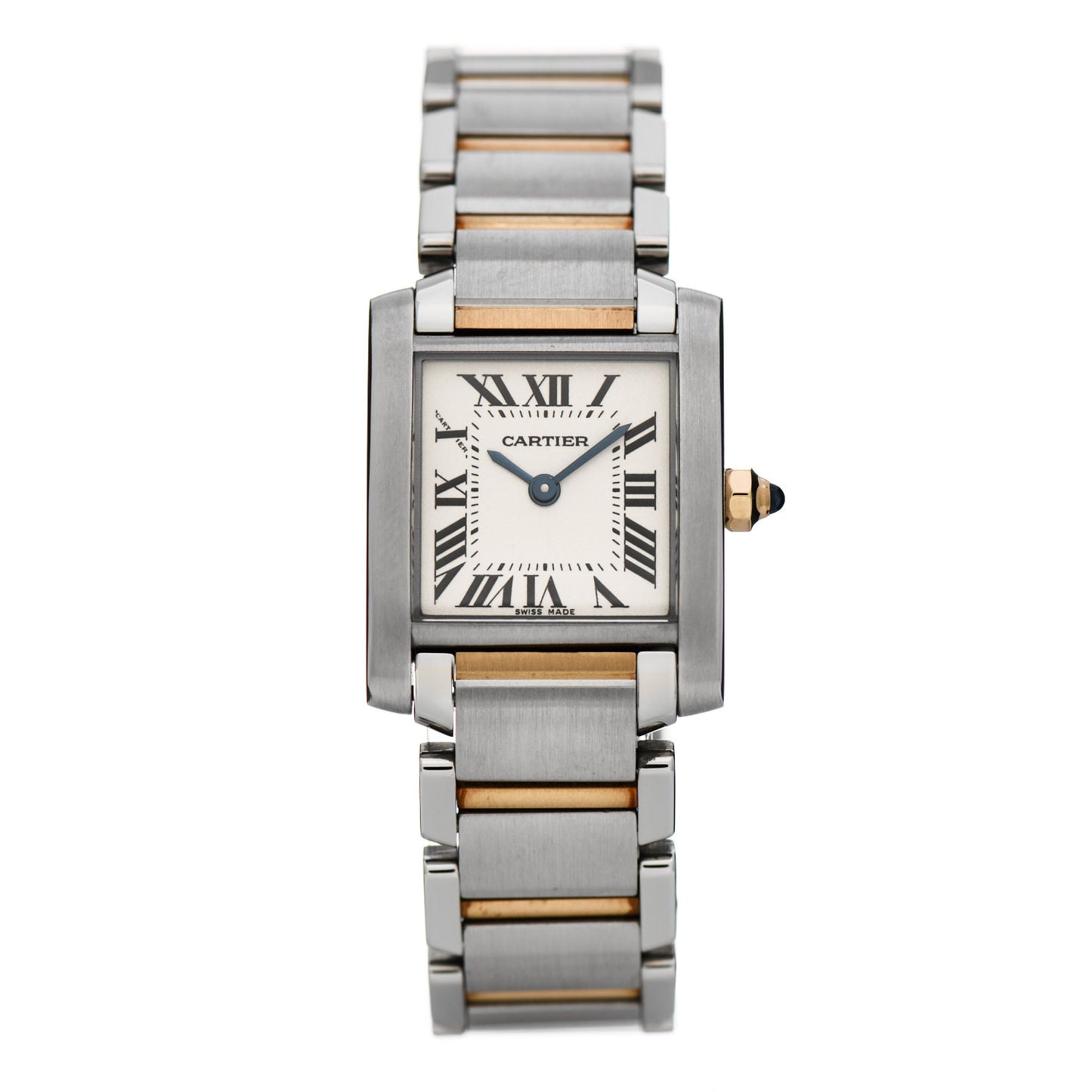 Stainless Steel 18K Yellow Gold 20mm Tank Francaise Quartz Watch