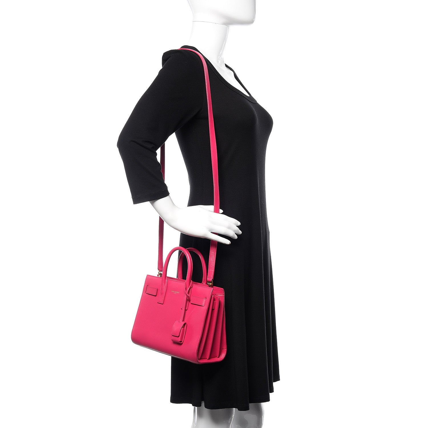 Saint Laurent Calfskin Nano Sac De Jour Lipstick Fuchsia 2 of 13