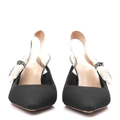 Christian Dior Technical Canvas Ribbon J Adior Slingback 65mm Pumps 37.5 Black 2 of 9