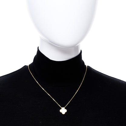 Van Cleef & Arpels 18K Yellow Gold Mother of Pearl Vintage Alhambra Pendant Necklace 2 of 5