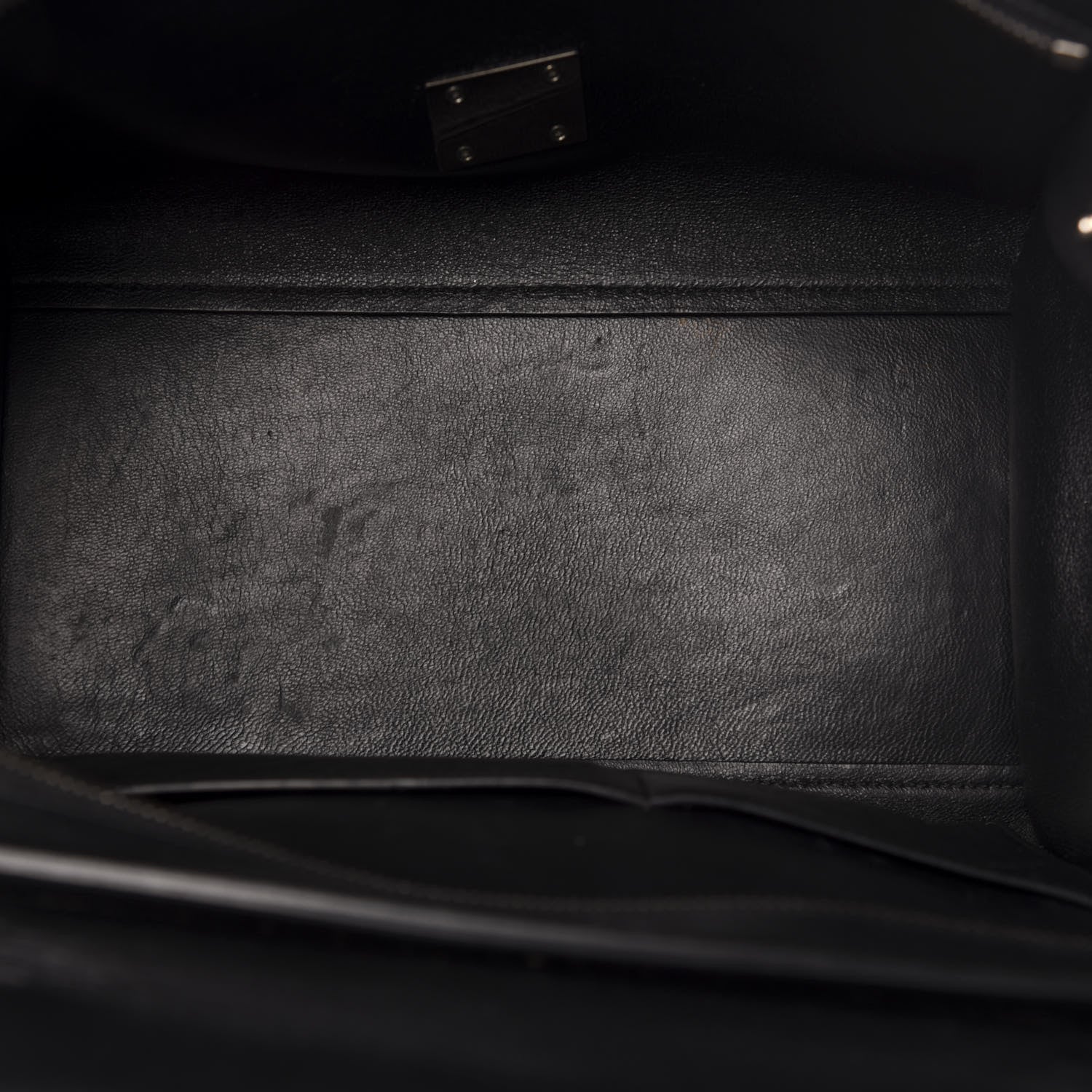 Celine Drummed Calfskin Suede Small Trapeze Black 6 of 13