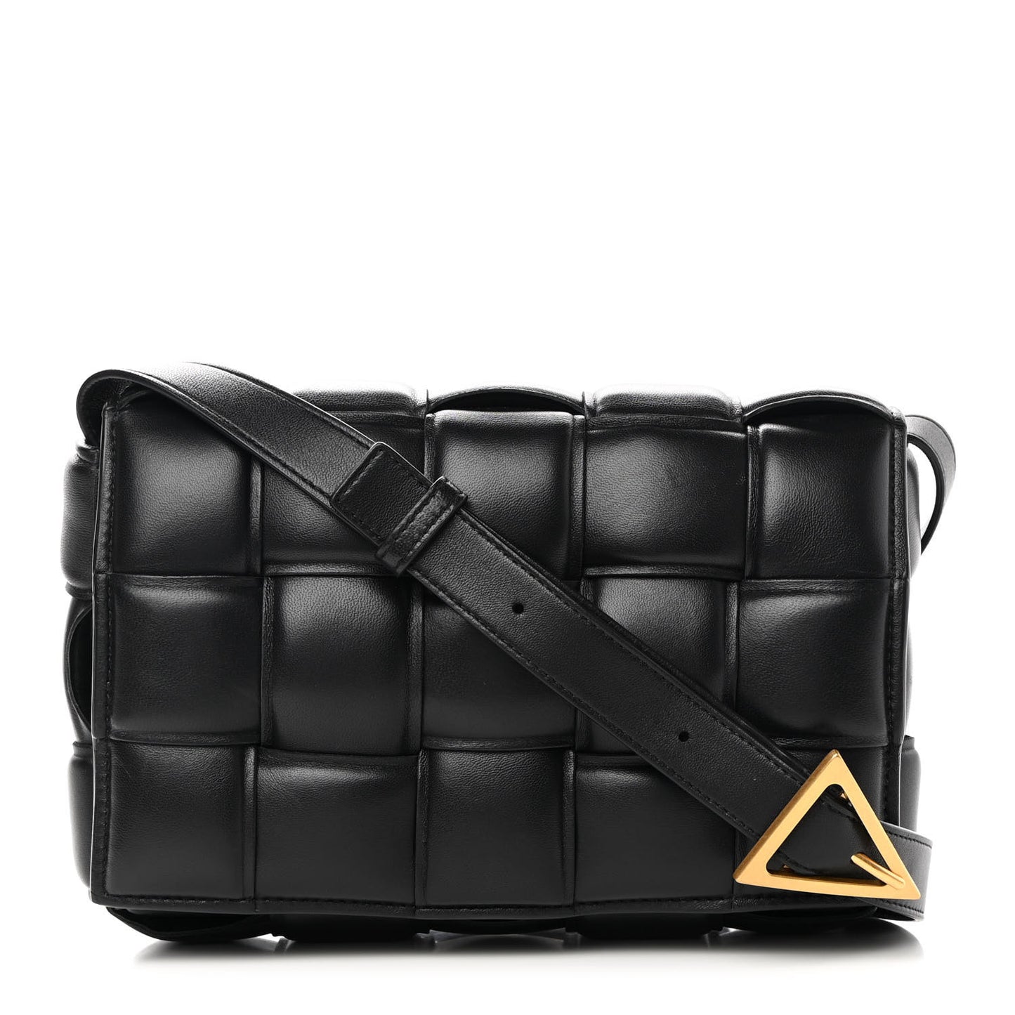 Nappa Maxi Intreccio Padded Cassette Crossbody Bag Black