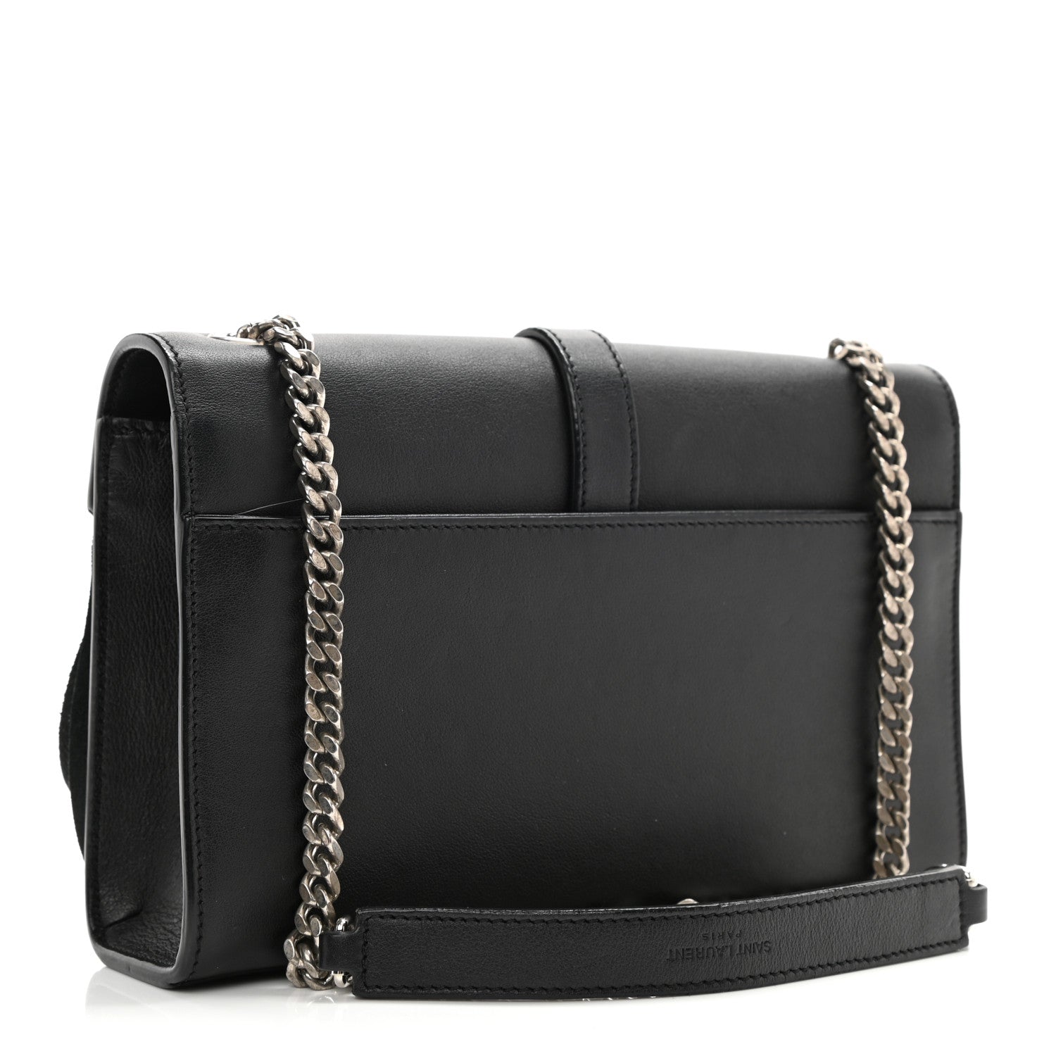 Saint Laurent Calfskin Fringe Small Monogram Satchel Black 1 of 9