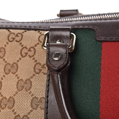 Gucci Monogram Vintage Web Medium Boston Dark Brown 22 of 24