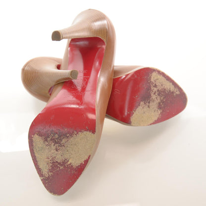 Christian Louboutin Leather Wood New Simple 120 Pumps 38.5 Tan 4 of 6