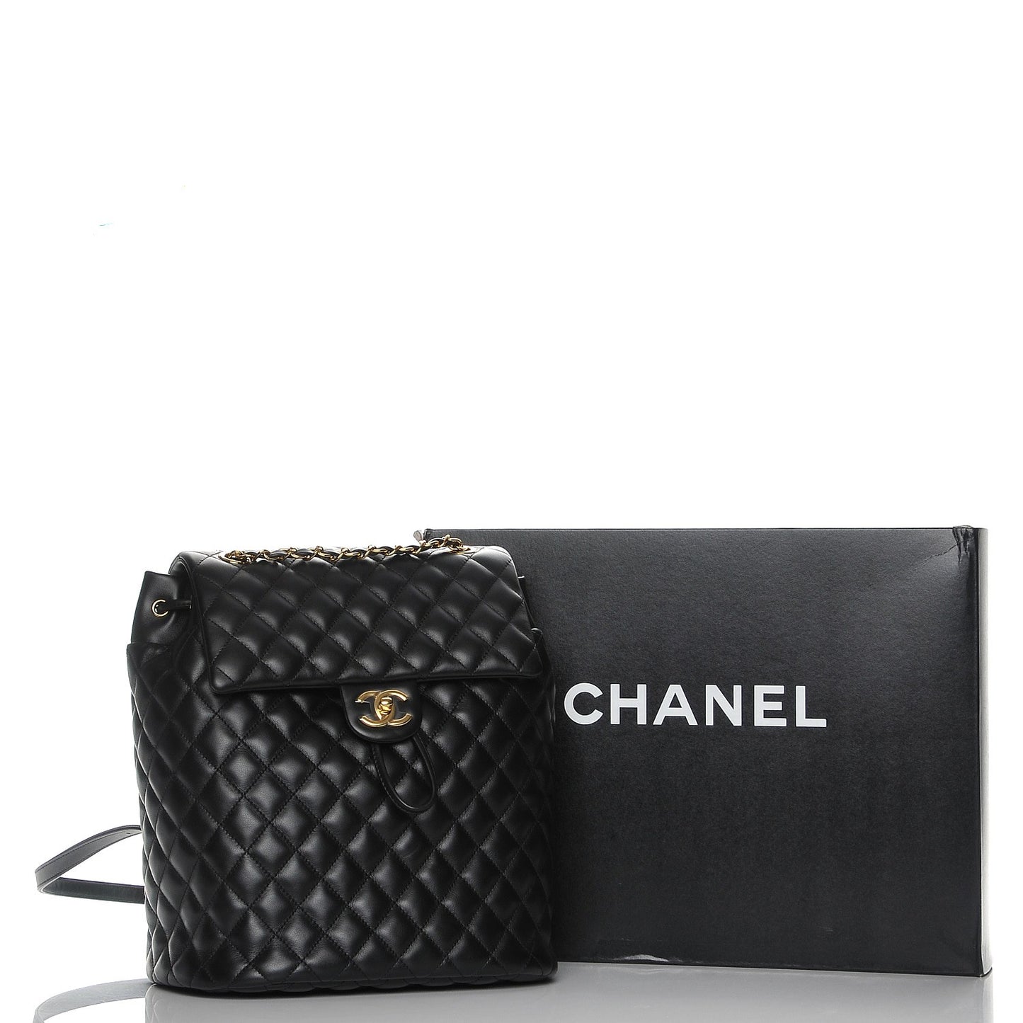 Lambskin Quilted Large Urban Spirit Backpack Black