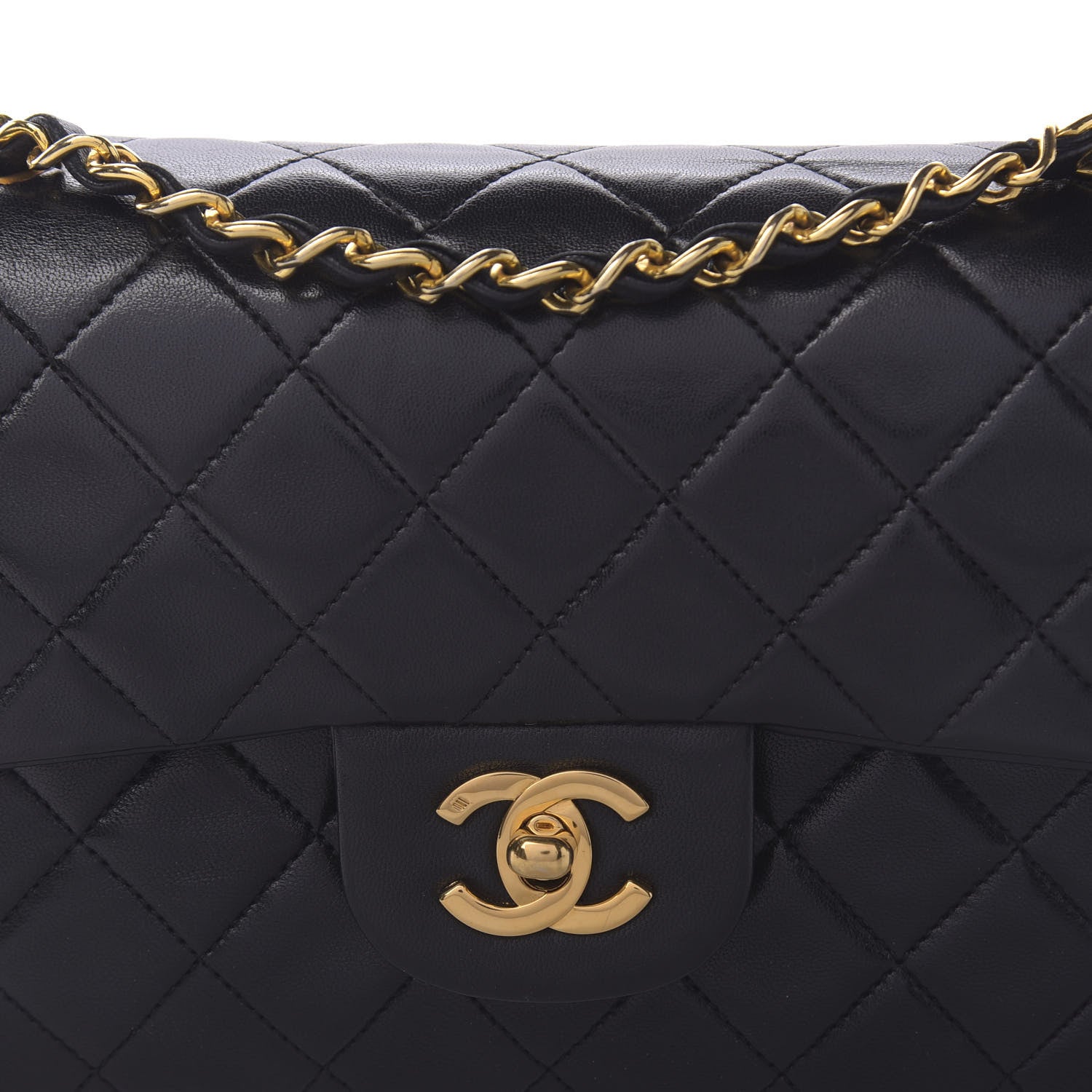 Chanel Lambskin Quilted Small Double Flap Black 10 of 12