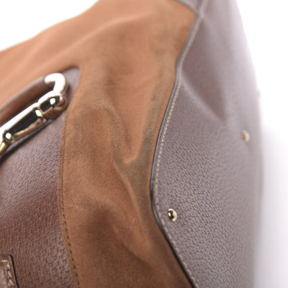 Gucci Suede Calfskin Medium Hasler Tote Brown 8 of 14
