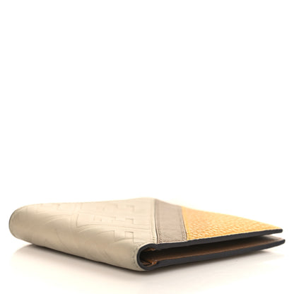 Fendi Vitello Grace FF Embossed Striped Bi-Fold Wallet Latte Sand Giallo Fendi 4 of 8