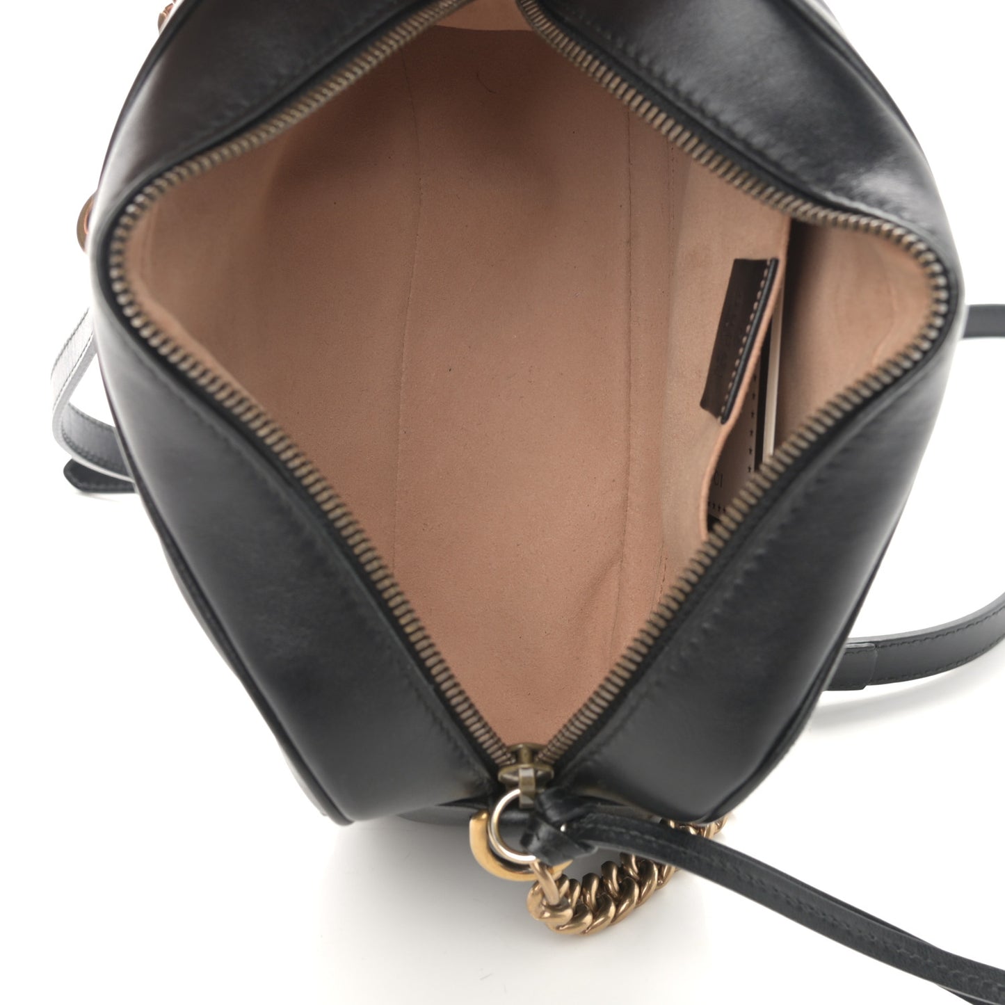 Calfskin Matelasse Small GG Marmont Chain Shoulder Bag Black