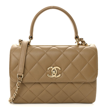 Chanel Lambskin Quilted Small Trendy CC Dual Handle Flap Bag Beige 1 of 10
