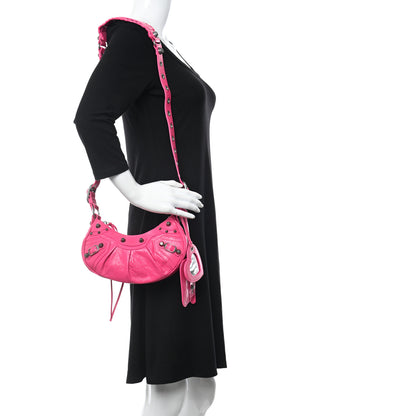 Balenciaga Agneau Arena Le Cagole Shoulder Bag XS Hot Pink 2 of 9