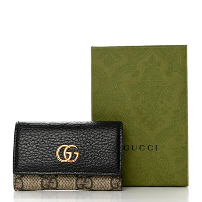 Gucci Dollar Calfskin GG Supreme Monogram GG Marmont 6 Key Holder Case Black Beige Ebony 10 of 10