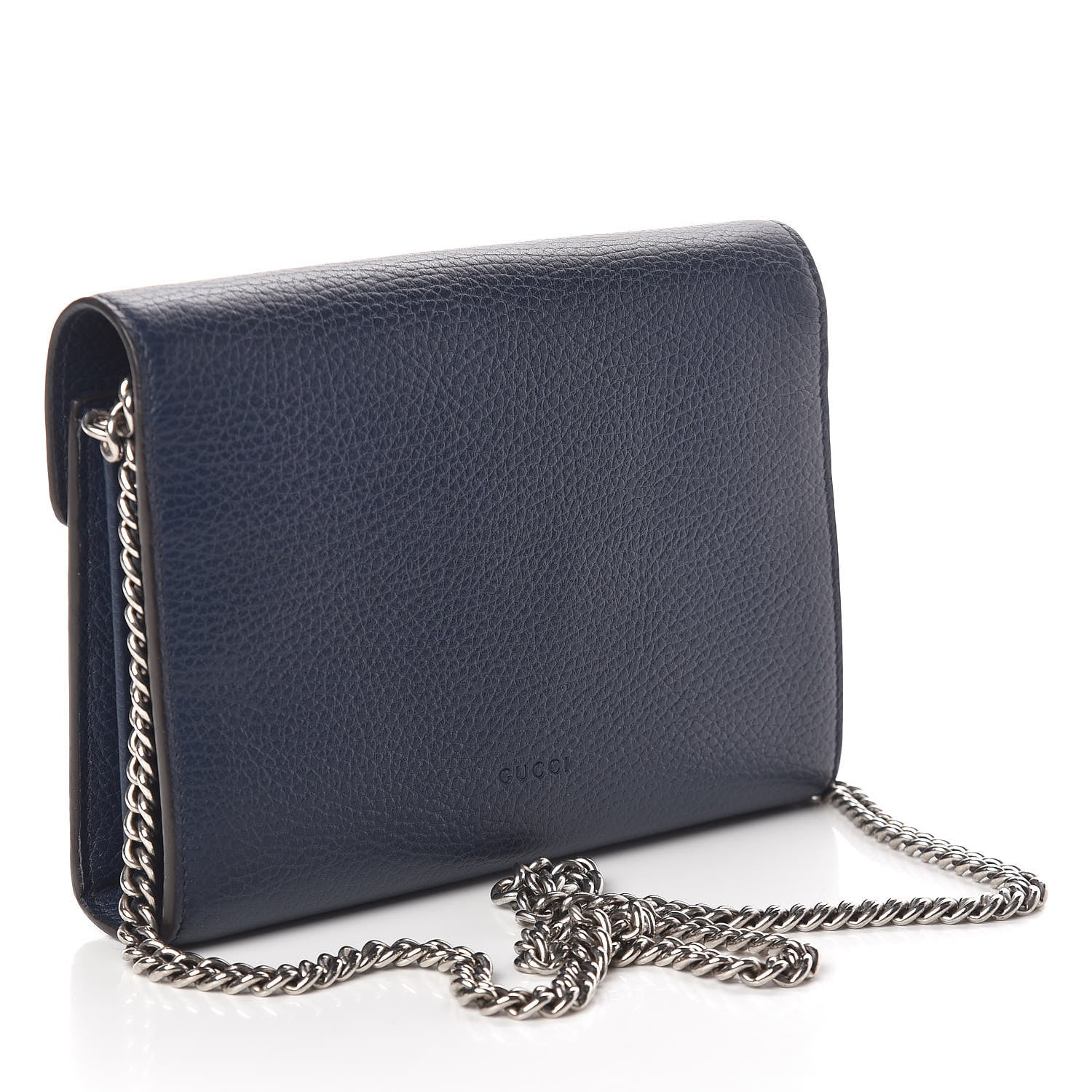 Gucci Dollar Calfskin Crystal Mini Dionysus Chain Wallet Blue Agata Black Diamond 3 of 9
