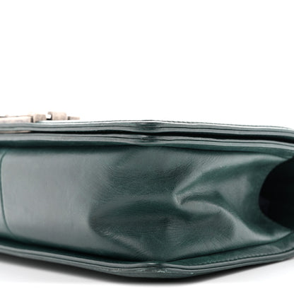 Chanel Calfskin Double Stitch Medium Boy Flap Green 9 of 11