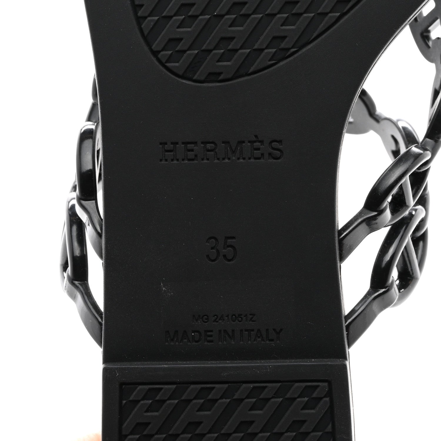 Hermes Rubber Chaine d'Ancre Island Sandals 35 Black 6 of 7