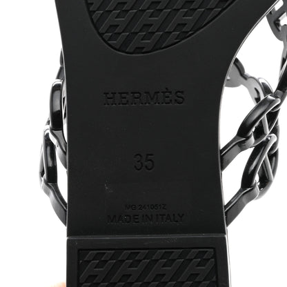 Hermes Rubber Chaine d'Ancre Island Sandals 35 Black 6 of 7