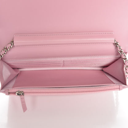 Chanel Calfskin Crystal Studded Boy Wallet On Chain WOC Pink 5 of 13