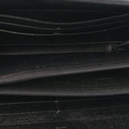 Prada Saffiano Triangle Zip Around Wallet Black 5 of 12