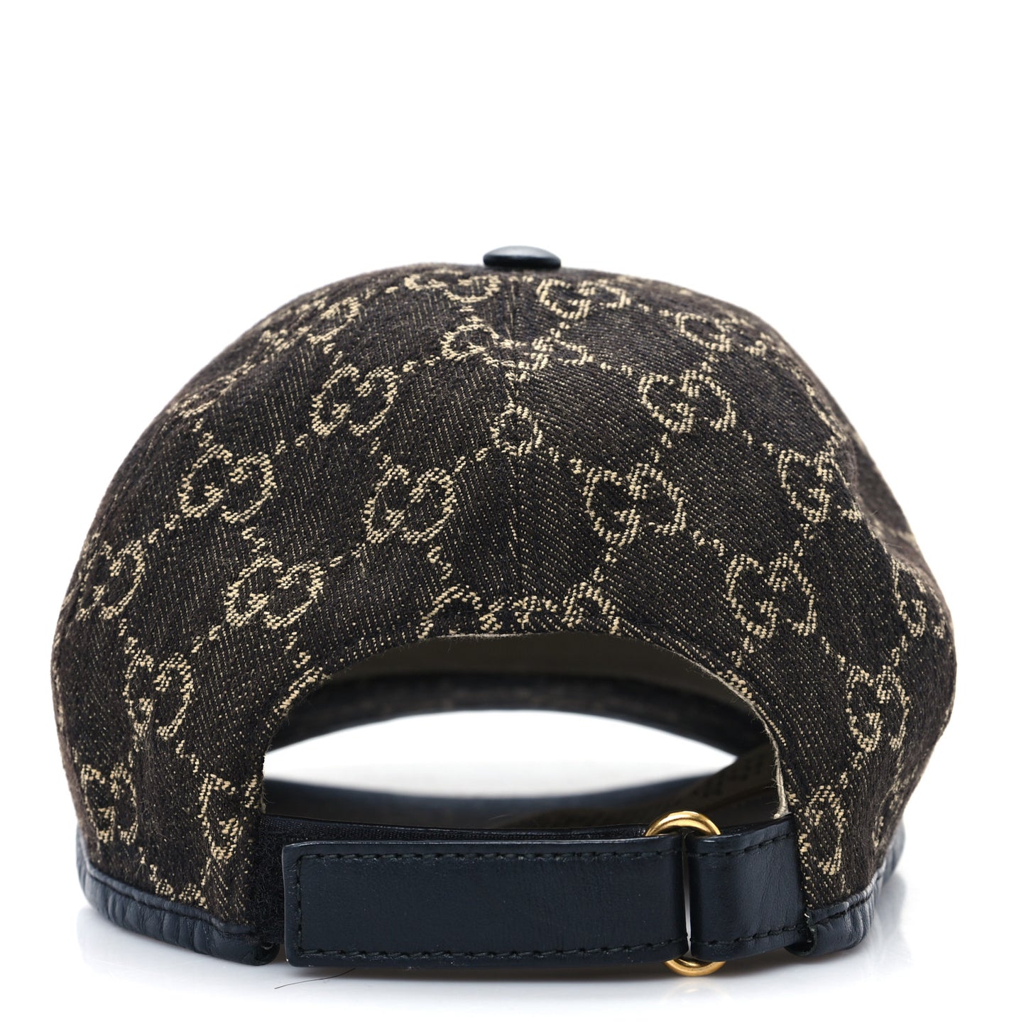 Denim Calfskin GG Monogram Oscar Baseball Hat M Black Ivory