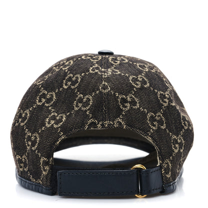Gucci Denim Calfskin GG Monogram Oscar Baseball Hat M Black Ivory 5 of 11