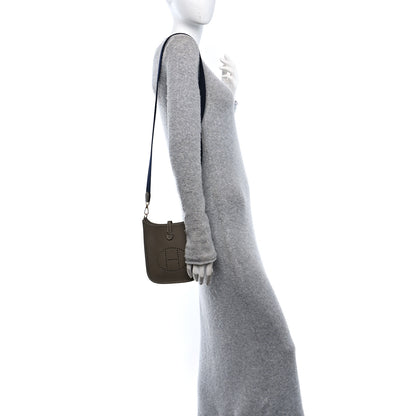 Hermes Taurillon Clemence Amazone Evelyne TPM Etoupe Bleu Indigo 2 of 13