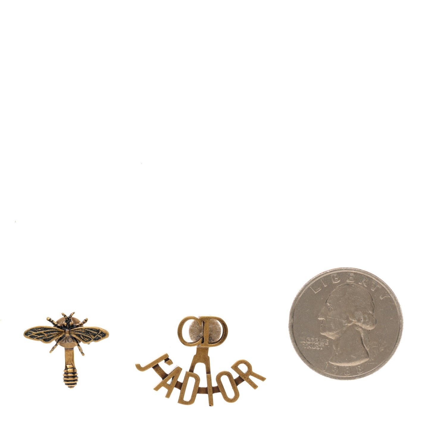 Metal J'Adior Earrings Aged Gold
