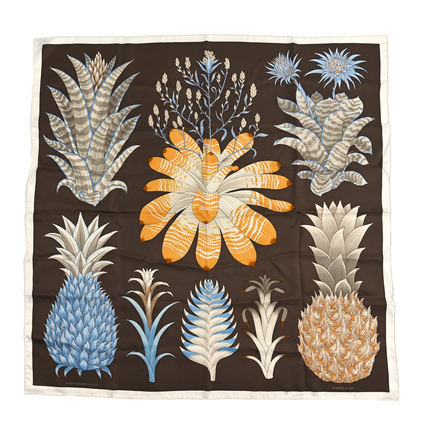 Silk Index Bromeliaceae Scarf 90 Ebene Bleu Miel