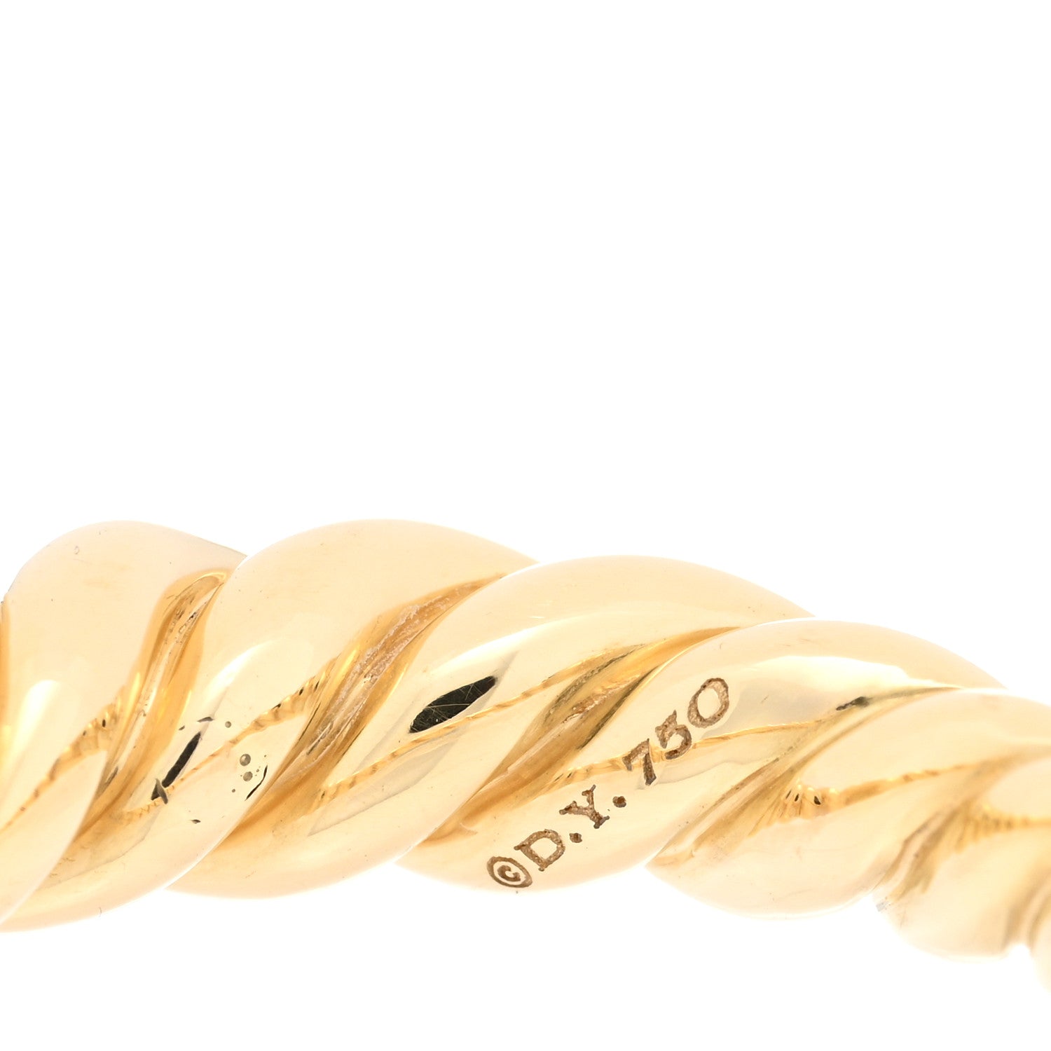 David Yurman 18K Yellow Gold Sculpted Cable Ring 54 7 4 of 5
