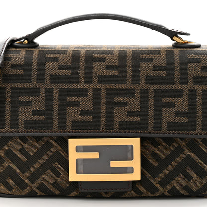 Fendi Fabric Jacquard FF 1974 Midi Chain Baguette Tobacco Moro 8 of 10