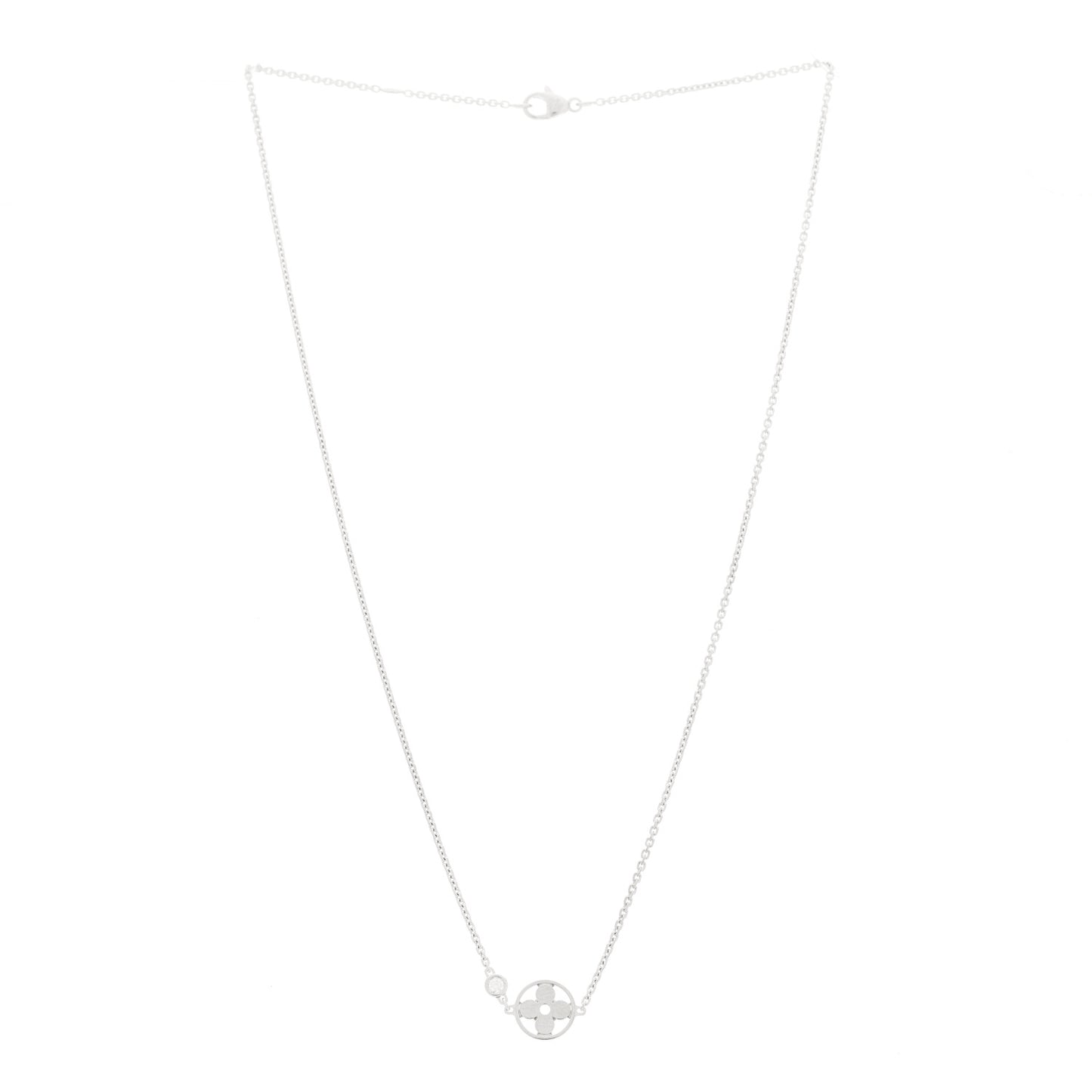 18K White Gold Diamond Idylle Blossom Pendant Necklace