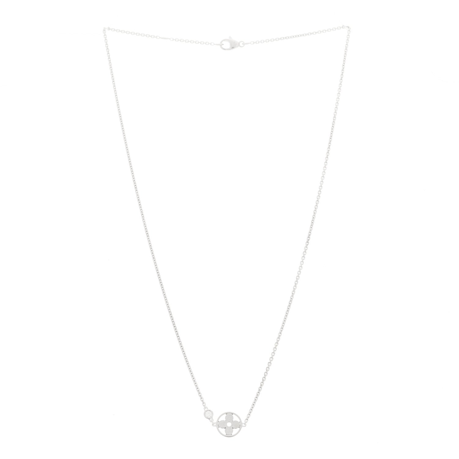 Louis Vuitton 18K White Gold Diamond Idylle Blossom Pendant Necklace 3 of 6