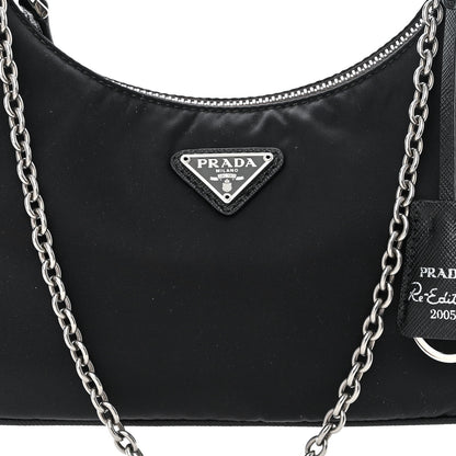 Prada Nylon Re-Edition 2005 Shoulder Bag Black 10 of 12