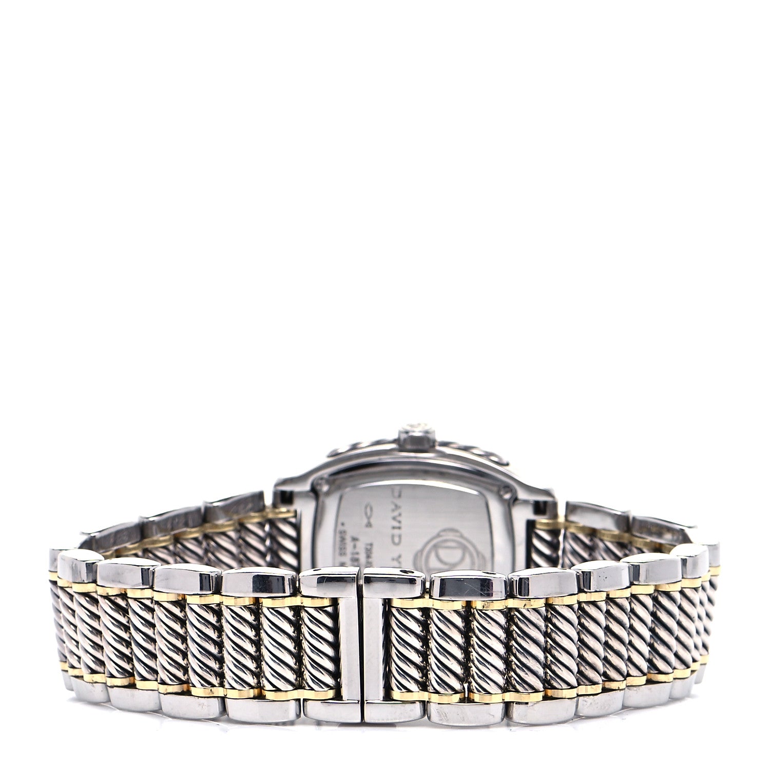 David Yurman Stainless Steel 18K Yellow Gold Diamond Mother of Pearl 25mm Thoroughbred Quartz Watch 3 of 5