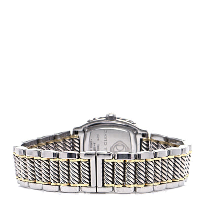 David Yurman Stainless Steel 18K Yellow Gold Diamond Mother of Pearl 25mm Thoroughbred Quartz Watch 3 of 5