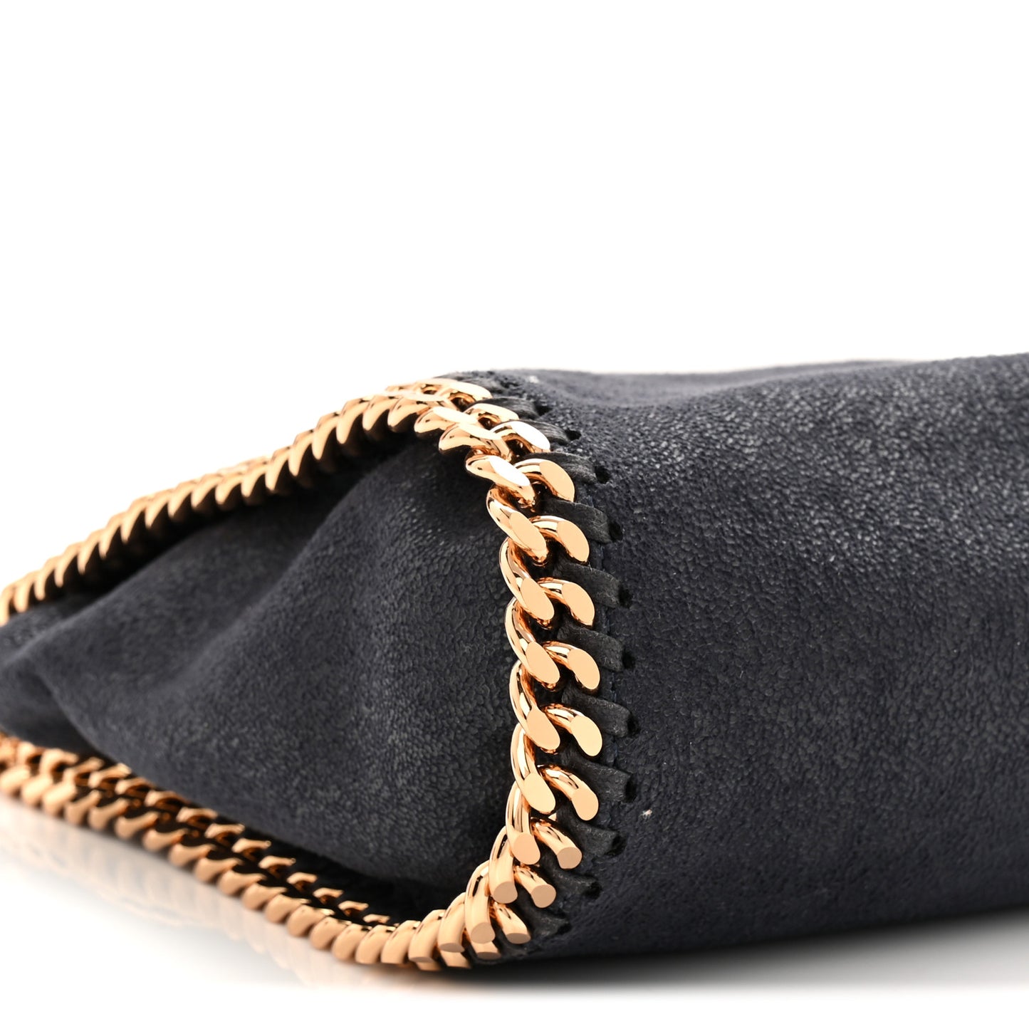 Shaggy Deer Mini Falabella Fold Over Tote Navy