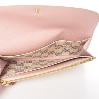 Louis Vuitton Damier Azur Emilie Wallet Rose Ballerine 5 of 7