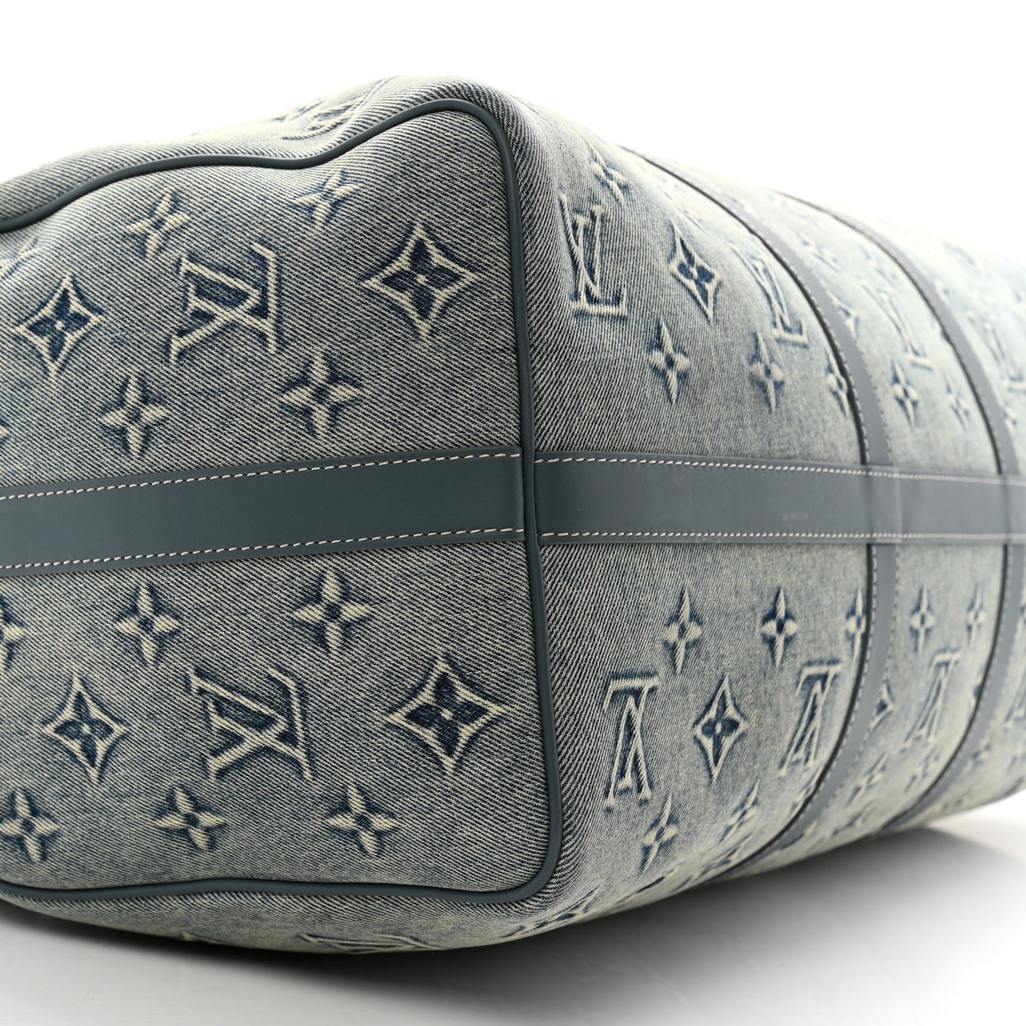 Monogram Washed Denim Keepall Bandouliere 50 Blue