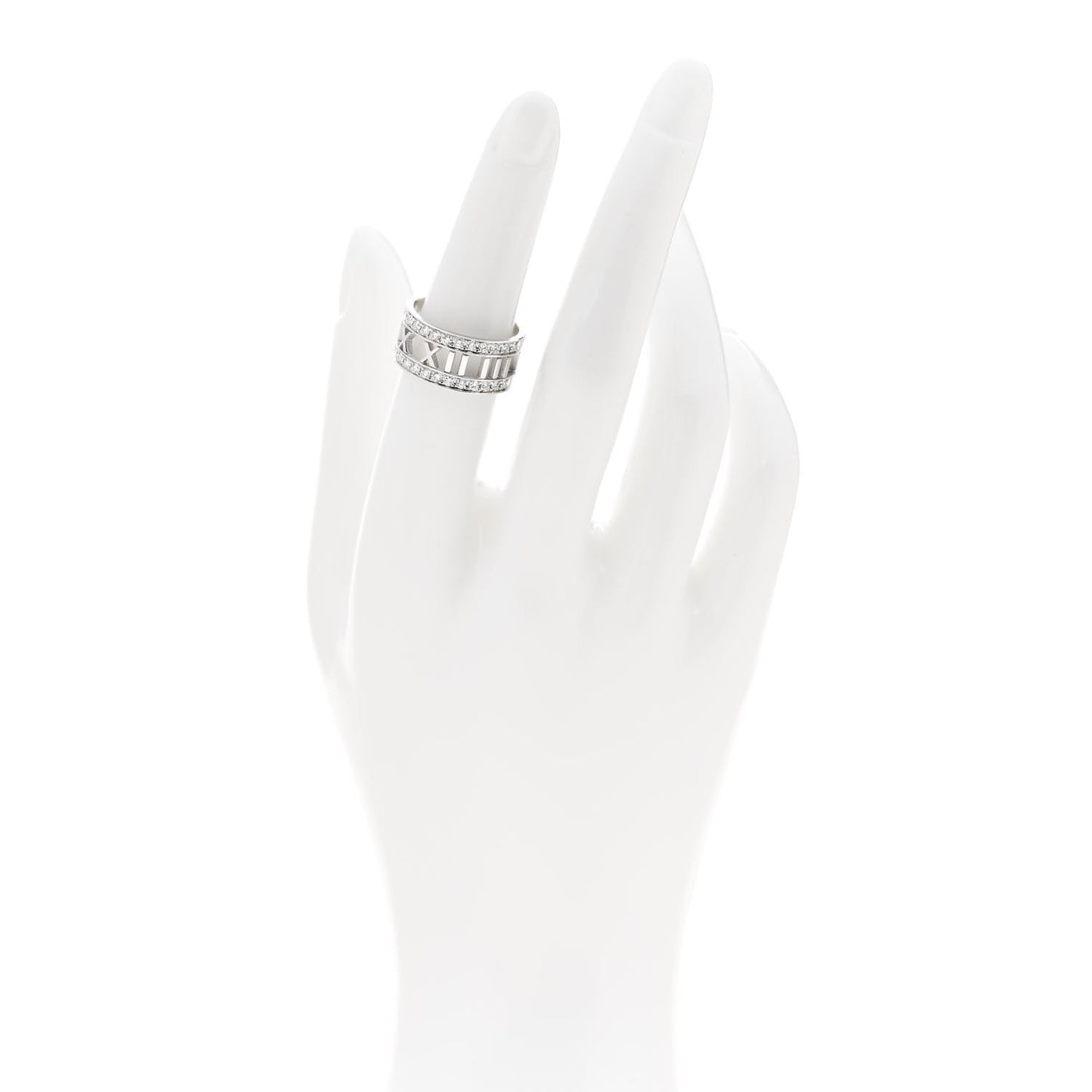 18K White Gold Diamond Wide Atlas Open Ring 51 5.75