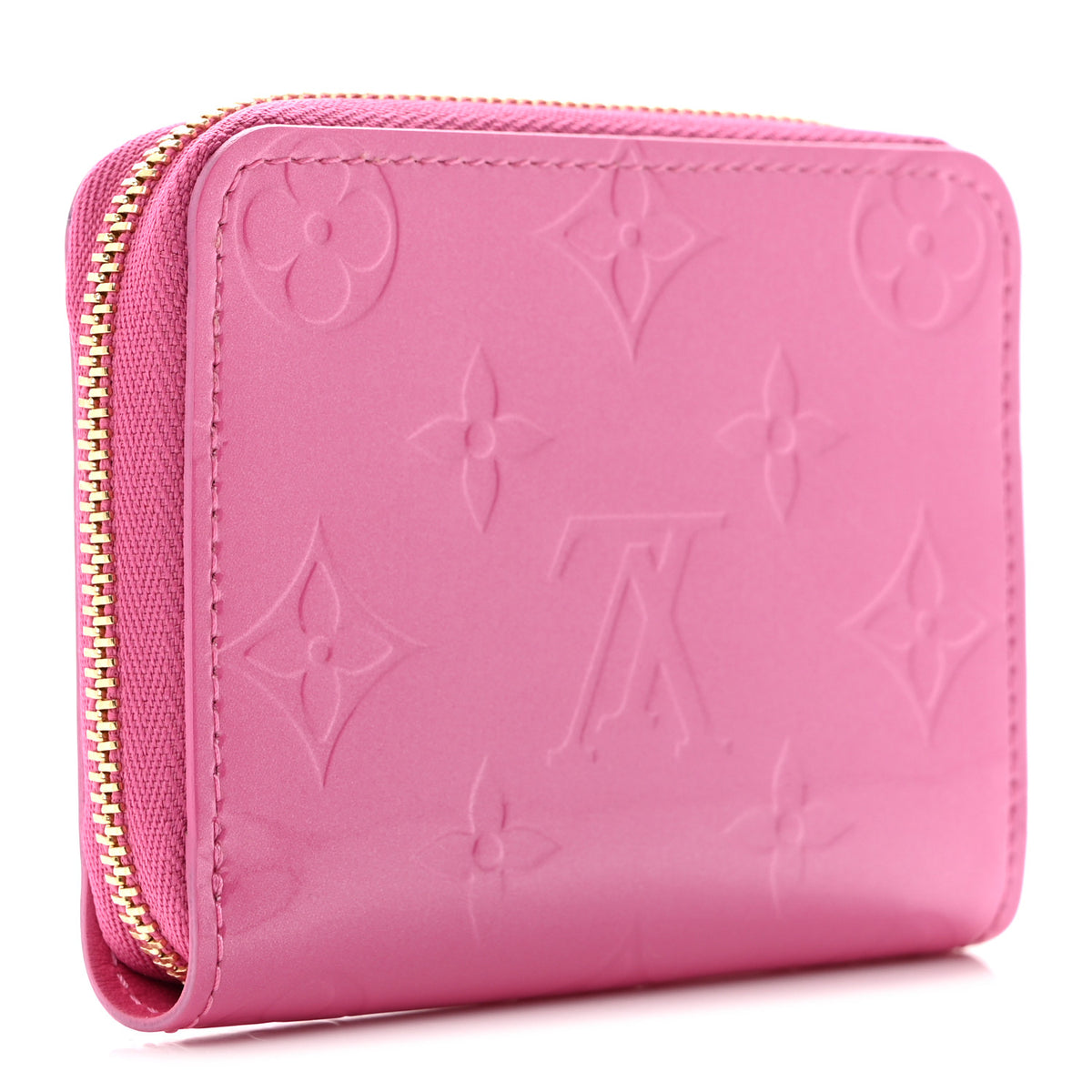 Vernis Enamel Heart Zippy Coin Purse Neon Pink