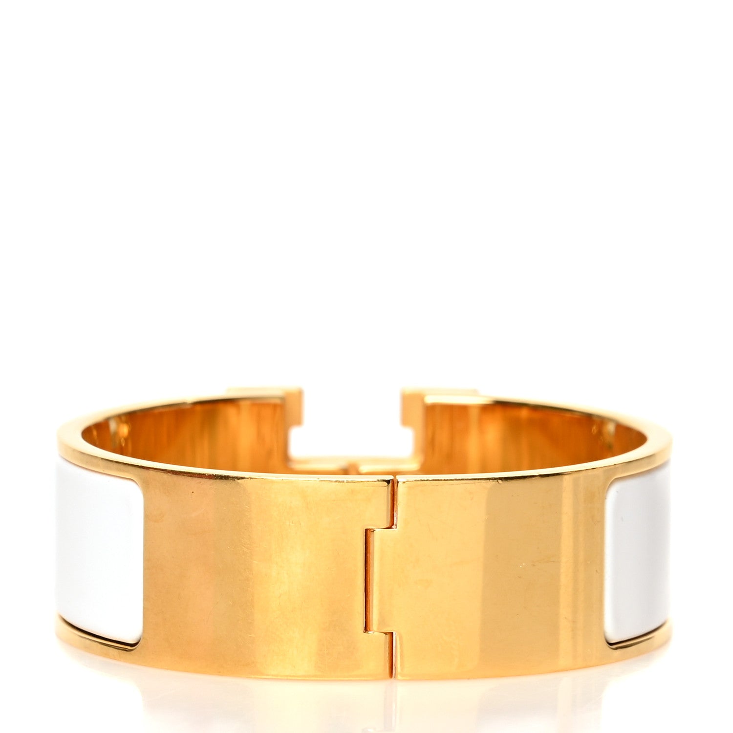 Hermes Enamel Wide Clic Clac H Bracelet PM White 3 of 5