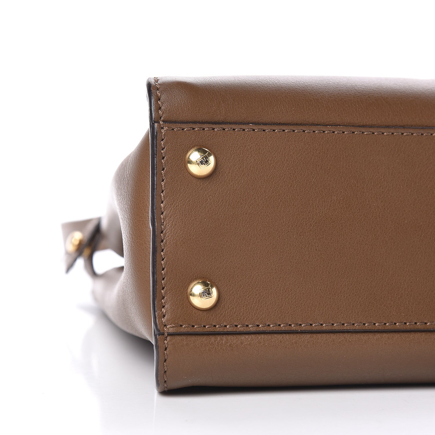 Fendi Vitello Seta Fabric Jacquard Pequin Medium Peekaboo Iconic Satchel Foresta Tobacco 15 of 16
