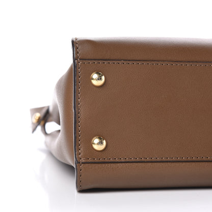 Fendi Vitello Seta Fabric Jacquard Pequin Medium Peekaboo Iconic Satchel Foresta Tobacco 15 of 16